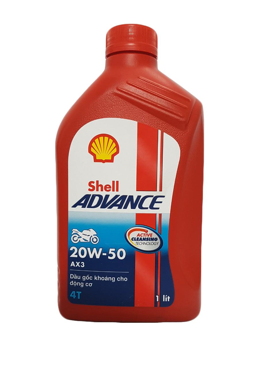 Nhớt shell advance ax3 20w50 xe số 1l