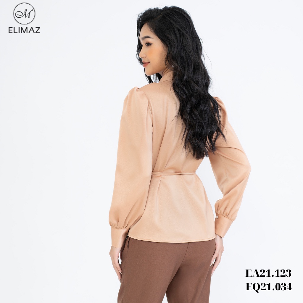 Áo sơ mi nữ công sở Elimaz lụa đắp chéo cổ đức EA21.123