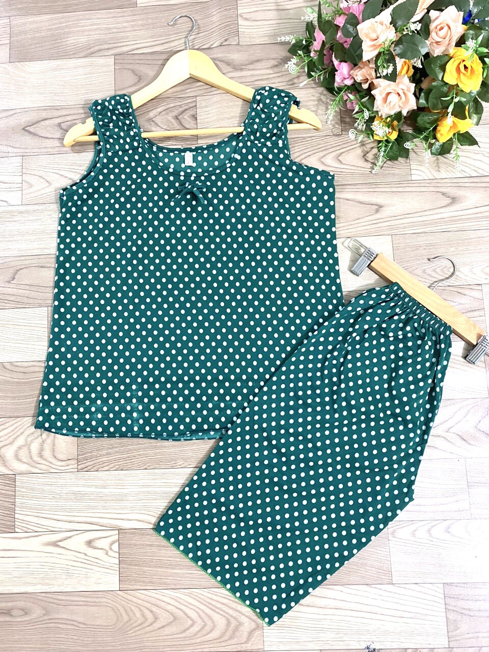 COMBO 4BỘ ĐỒ LỬNG CHẤM BI SÁT NÁCH. FREE SIZE 60KG