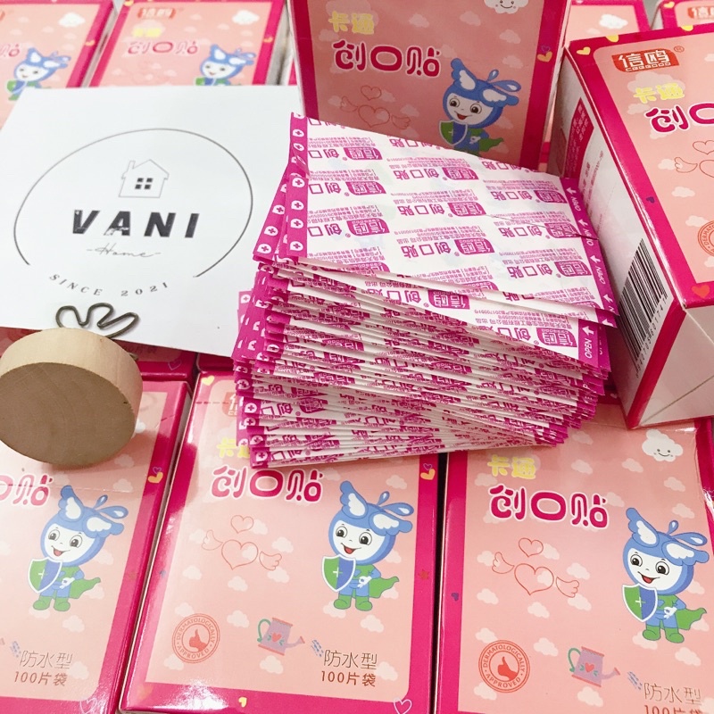 Combo 100 miếng dán y tế, băng gạc cá nhân hình siêu dễ thương