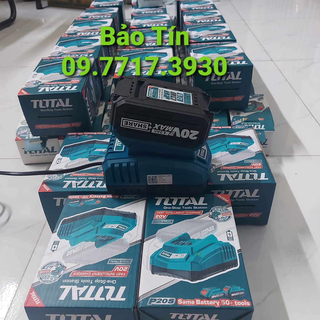 [HCM]ĐẾ SẠC 20V TOTAL TFCLI2001 [CHÍNH HÃNG] CỤC SẠC [PIN LITHIUM 20V/2AH/4AH TOTAL INGCO]