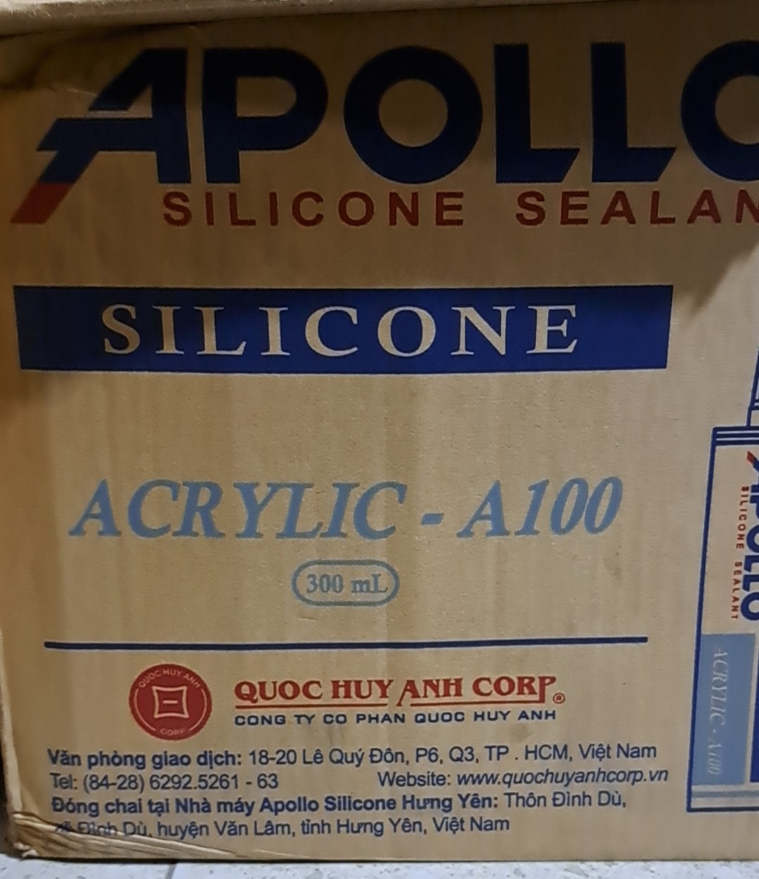 1 thùng Keo silicon Apollo các loại A100, A200, A300, A500