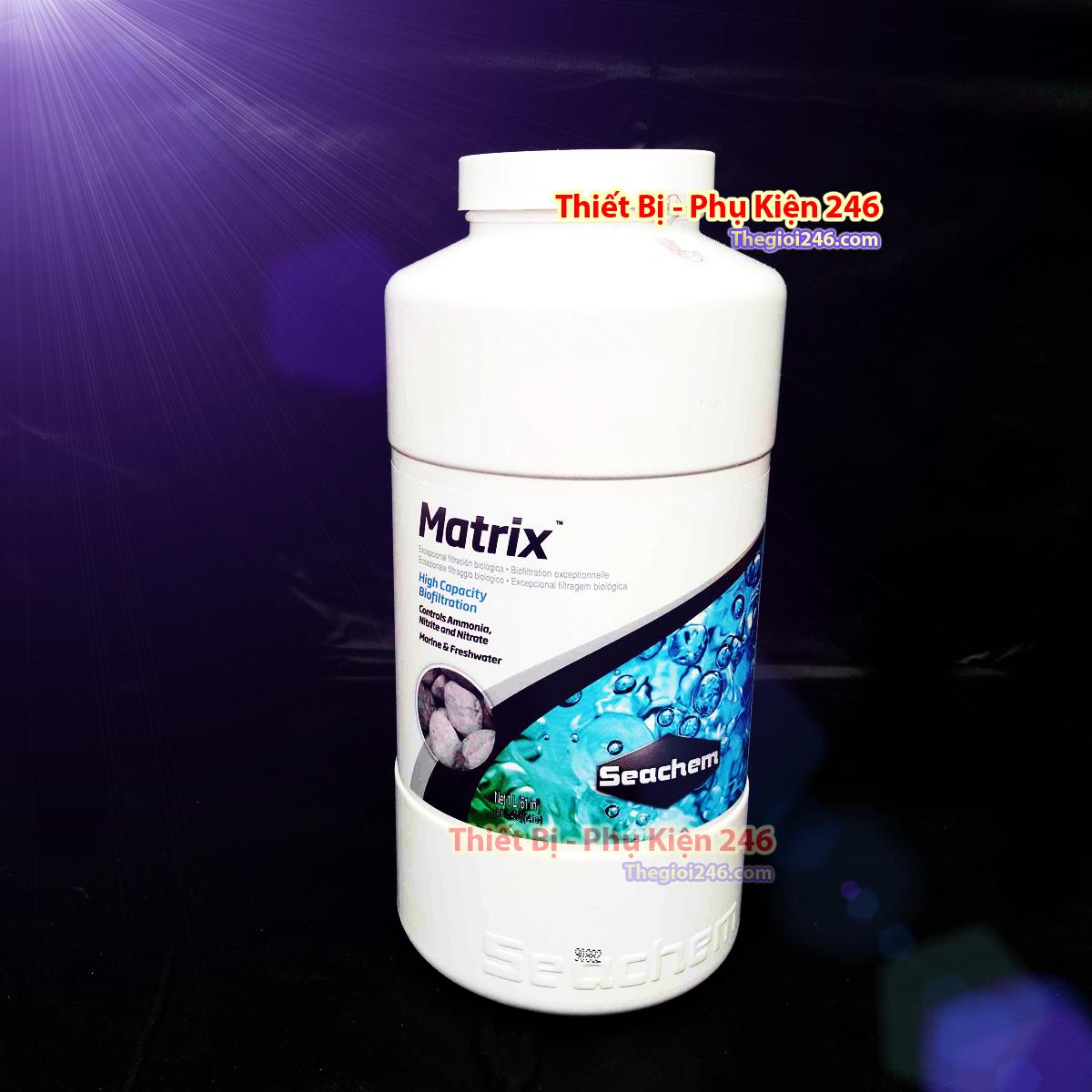 Seachem Matrix lọc nước hồ cá ( Vật lieu lọc cao cấp . Khử Ammonia , Nitrite và Nitrate ) thùng 1L