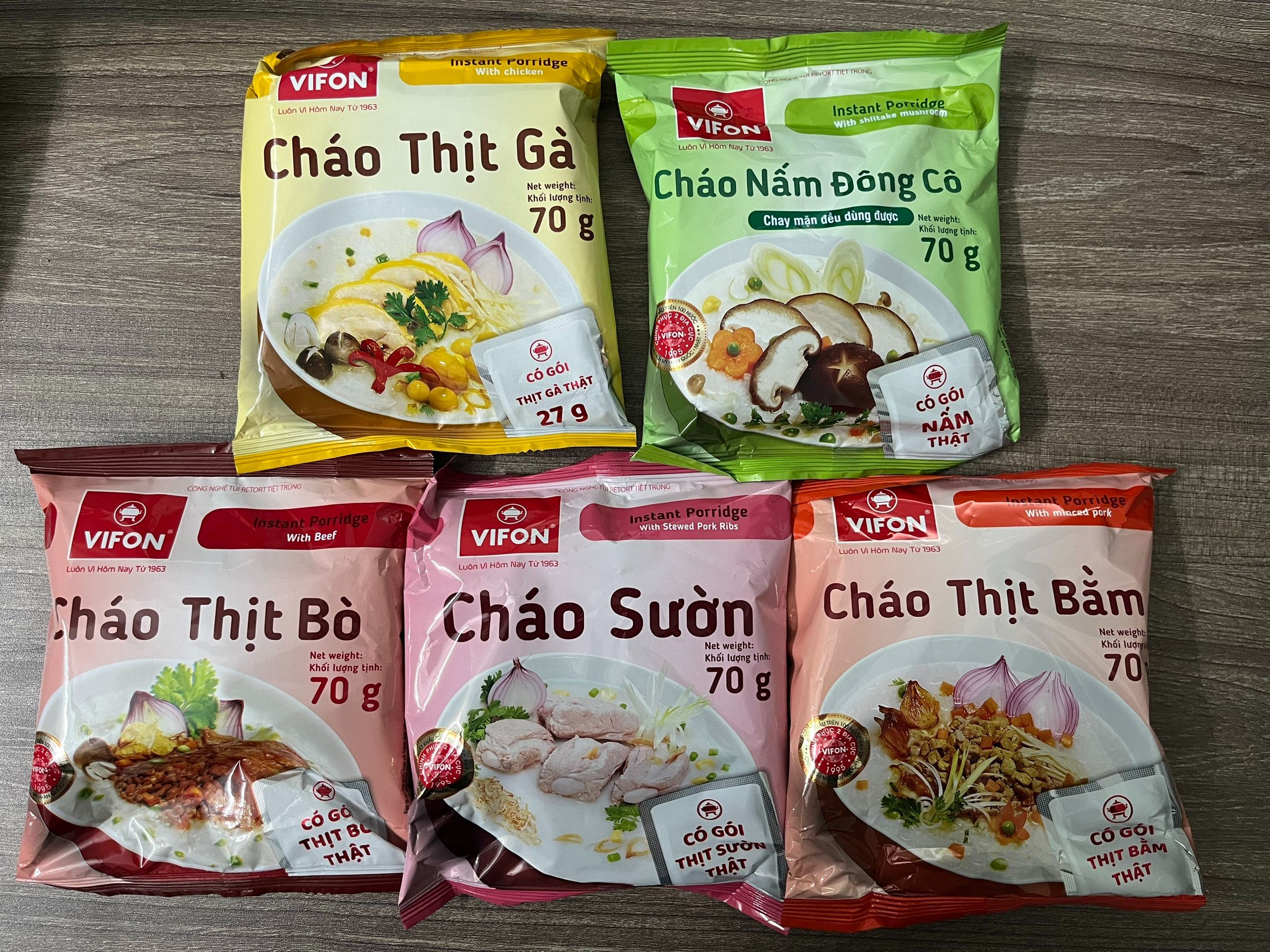 Cháo thịt bò (có gói thịt bò thật) Vifon 70g