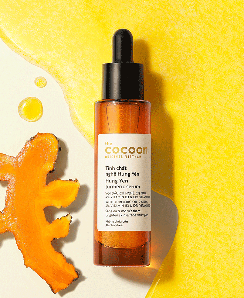 SerumTinh chất nghệ Hưng Yên Cocoon 5ml - 30ml từ 10% - x2.2 - 22% vitamin C dưỡng trắng da mờ vết thâm