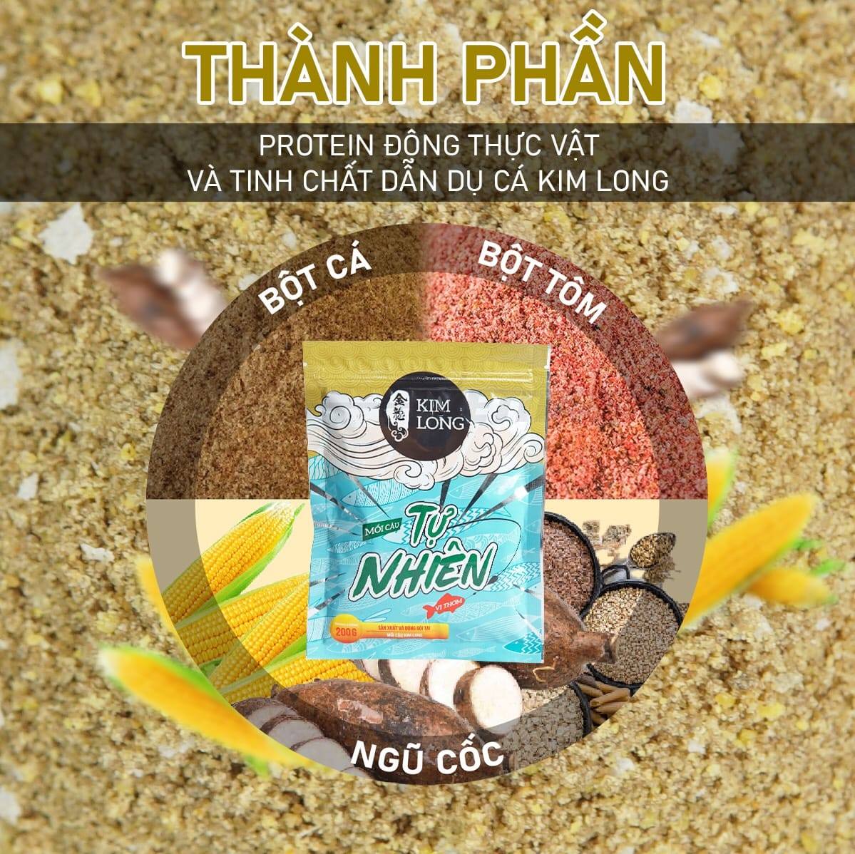 Mồi câu Kim Long tự nhiên