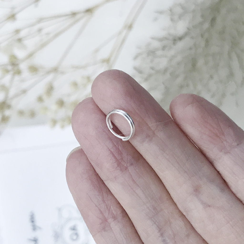 Khuyên tai bạc 925 xoắn lò xo kẹp vành bông nam nữ cuộn tối giản S925 MINIMAL QA SILVER Earrings EA190911