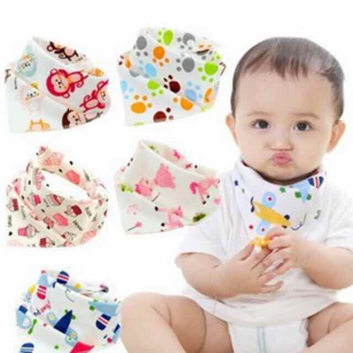 Yếm vải ăn dặm cho bé-Yếm ăn dặm vải cotton 2 lớp cho bé-Khăn vải yếm tam giác có nút bấm giữ ấm cổ thời trang cho bé-Khăn tam giác cotton giữ ấm cổ cho bé-Yếm cổ cotton cho bé