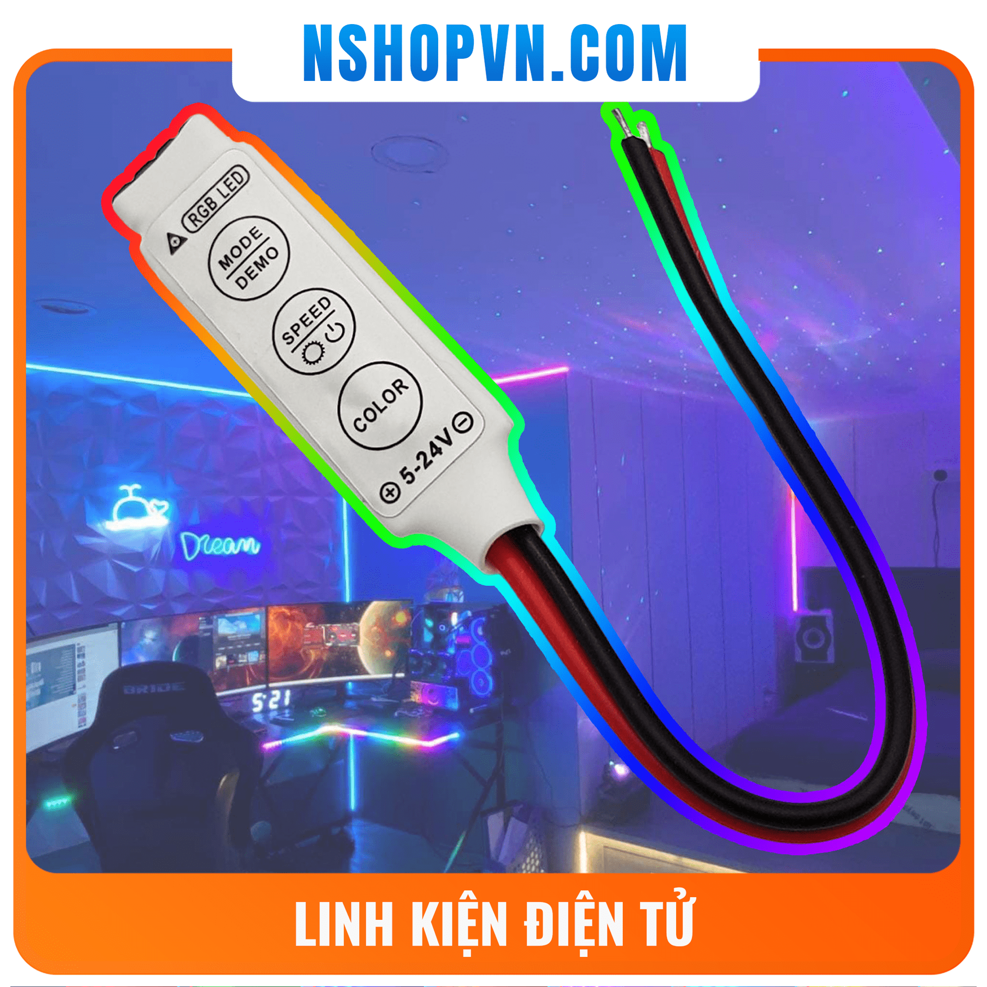Mạch điều khiển led RGB 12VDC