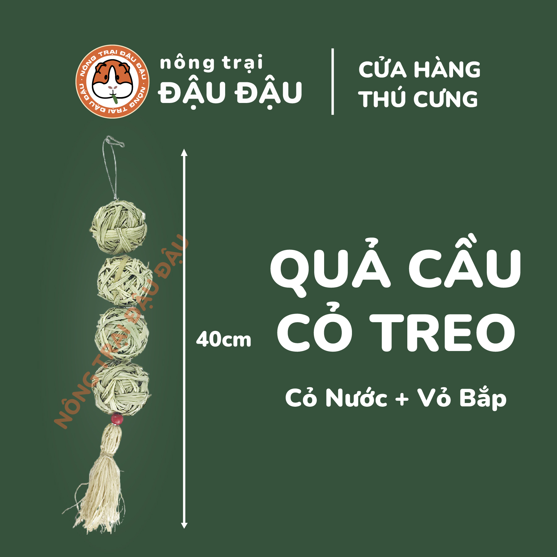 Quả cầu cỏ cho thỏ, bọ ú, chinchilla mài răng đồ chơi giảm stress cho thỏ, bọ ú, chinchilla