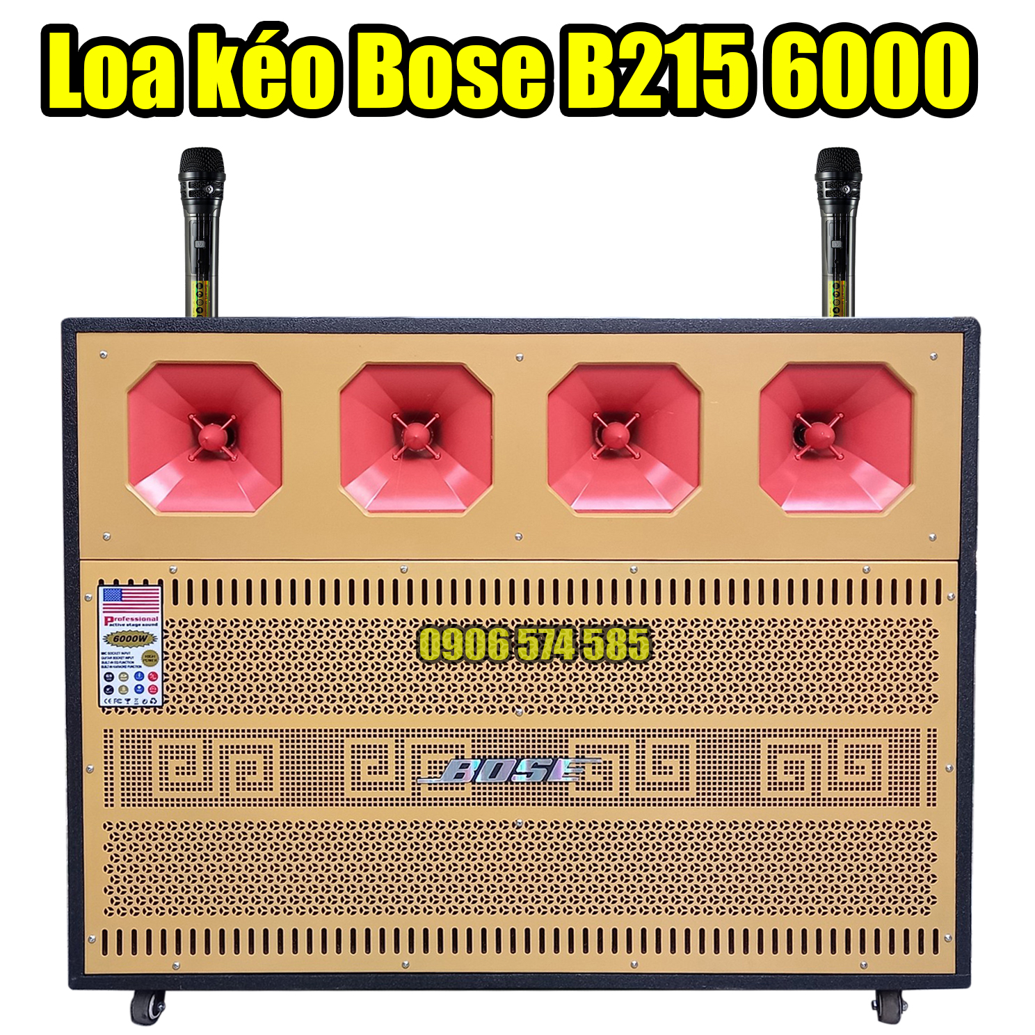 Loa kéo Bluetooth 4 tấc đôi 4 treble công suất lớn