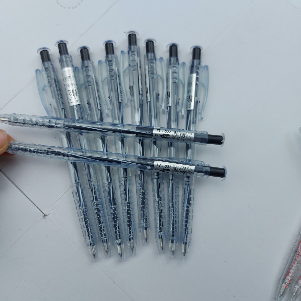 Combo 20 bút bi tt-027 nét 0.7mm mực xanh - đỏ - đen