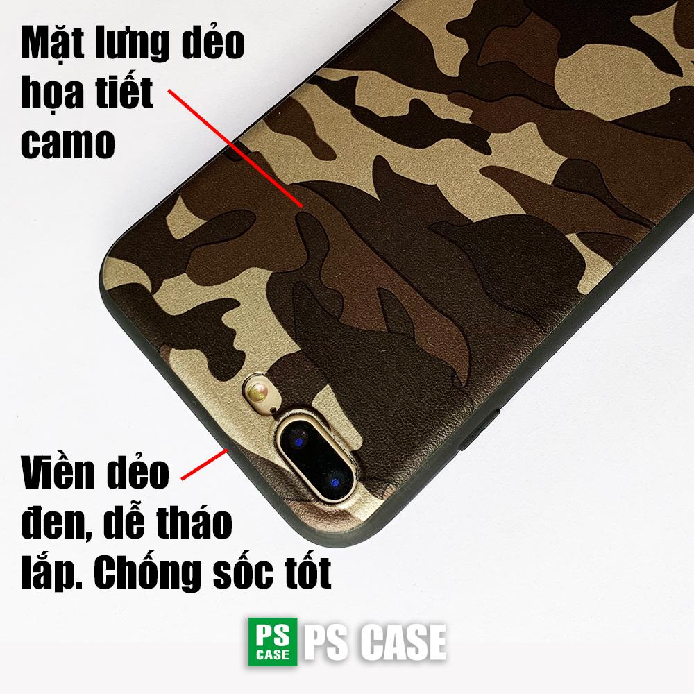 (Màu nâu) Ốp lưng camo iPhone 7 Plus / iPhone 8 Plus dẻo toàn phần - PS Case phân phối