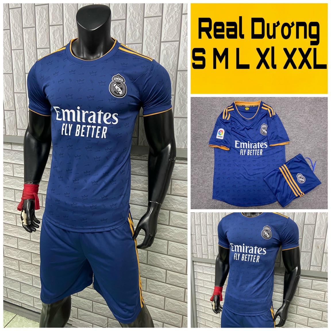 [MẪU MỚI NHẤT MÙA 21/22]BỘ QUẦN ÁO ĐÁ BANH CLB REAL