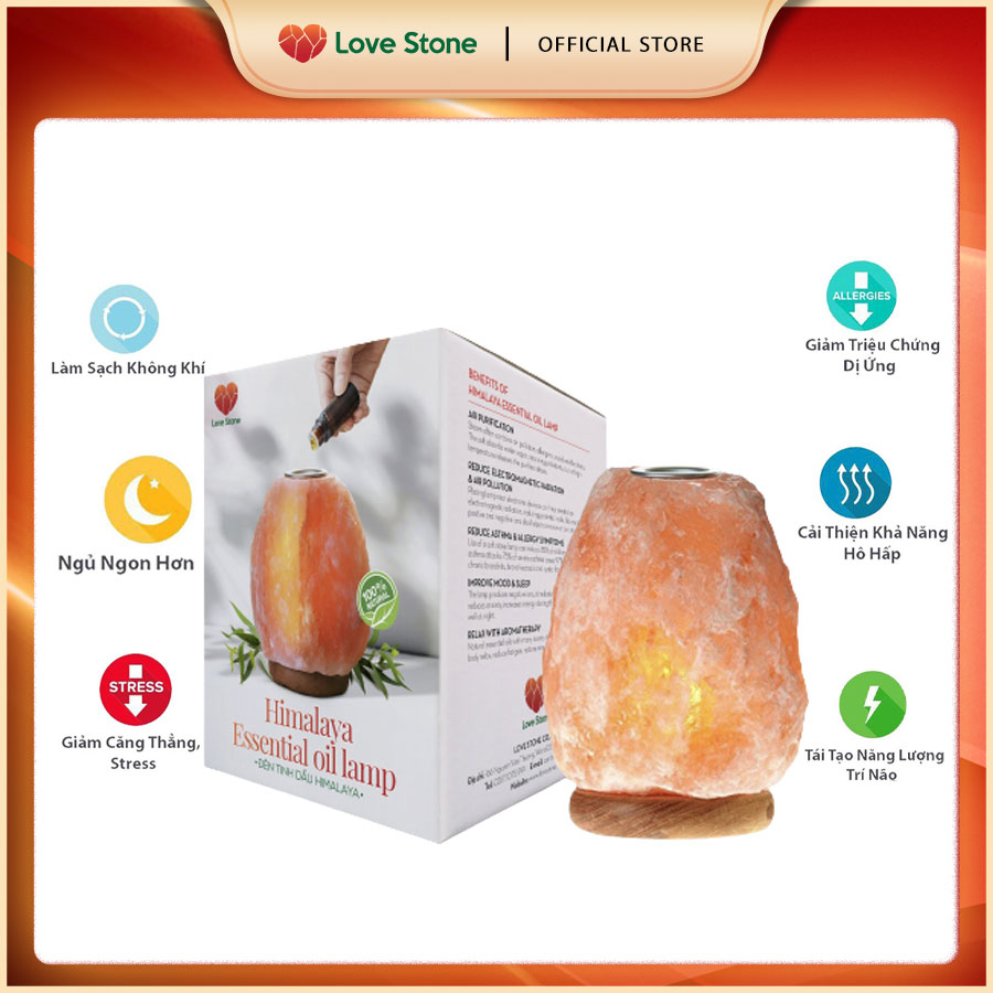 Đèn Đá Muối Xông Tinh Dầu Love Stone