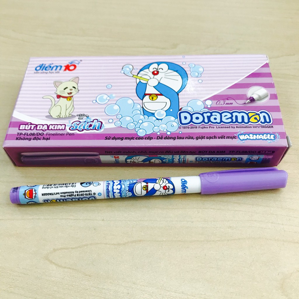 Hộp 10 Cây Bút Lông Kim Thiên Long FL-08/DO Mực Tím