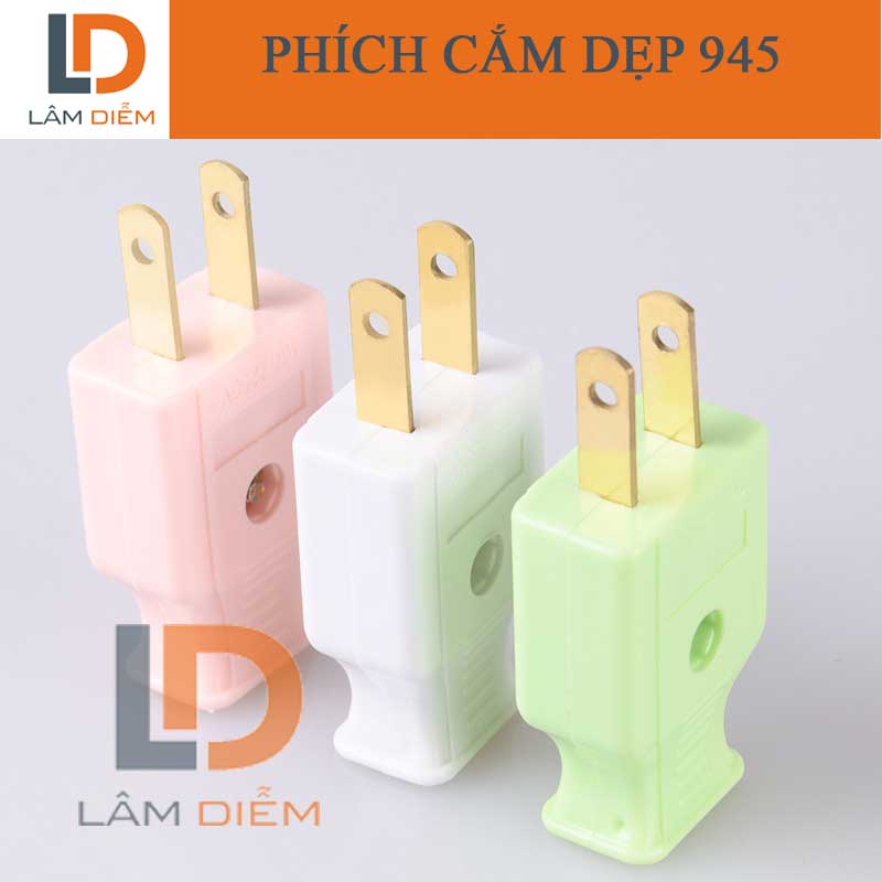 Phích cắm 10A 250V chân dẹp 945