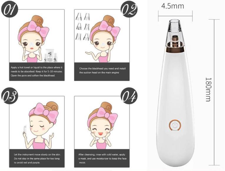 MÁY HÚT MỤN ĐẦU ĐEN CẦM TAY THẾ HỆ MỚI