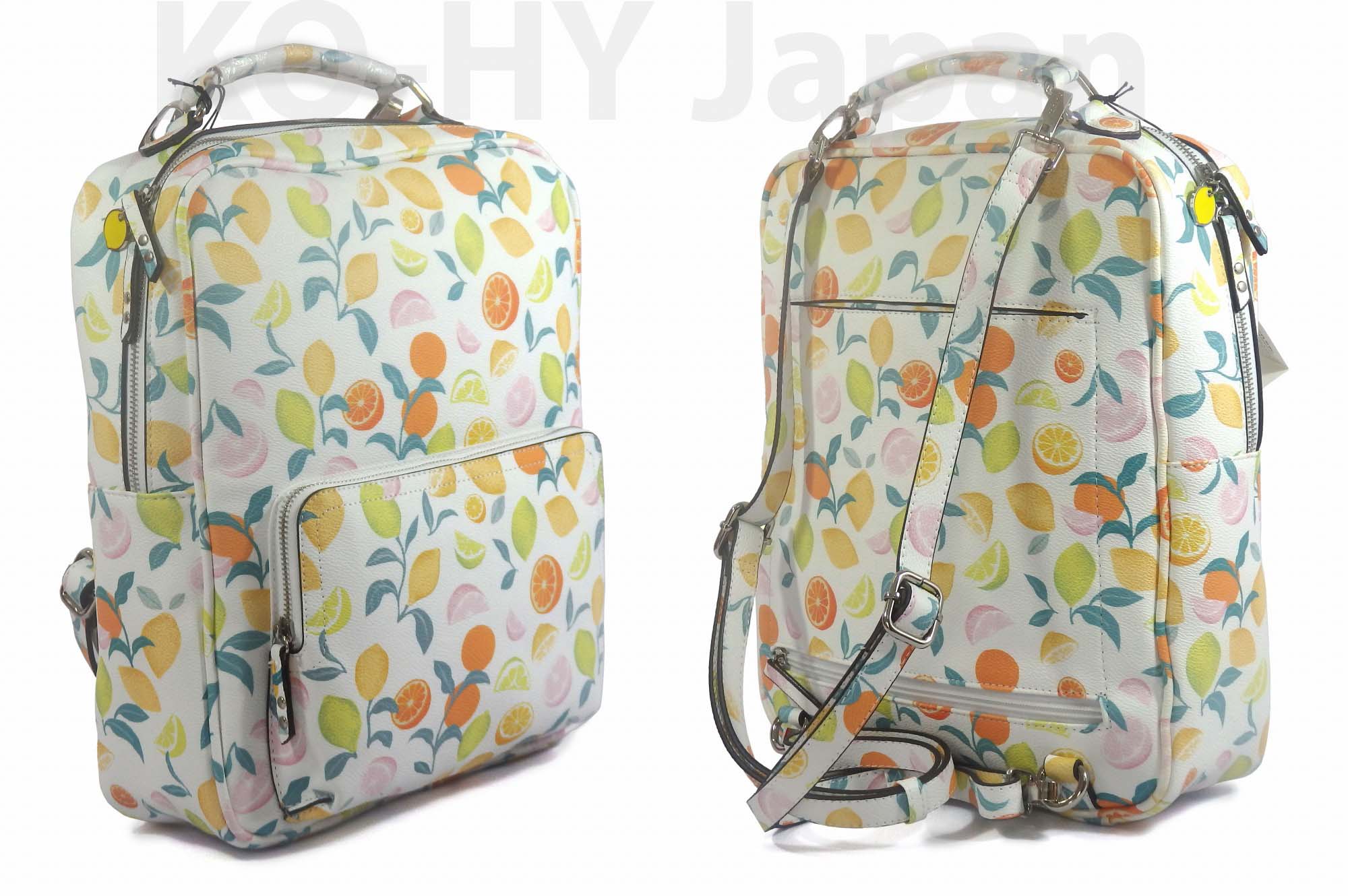 [HCM]Balo thời trang PARFOIS Fruit patern backpack-white