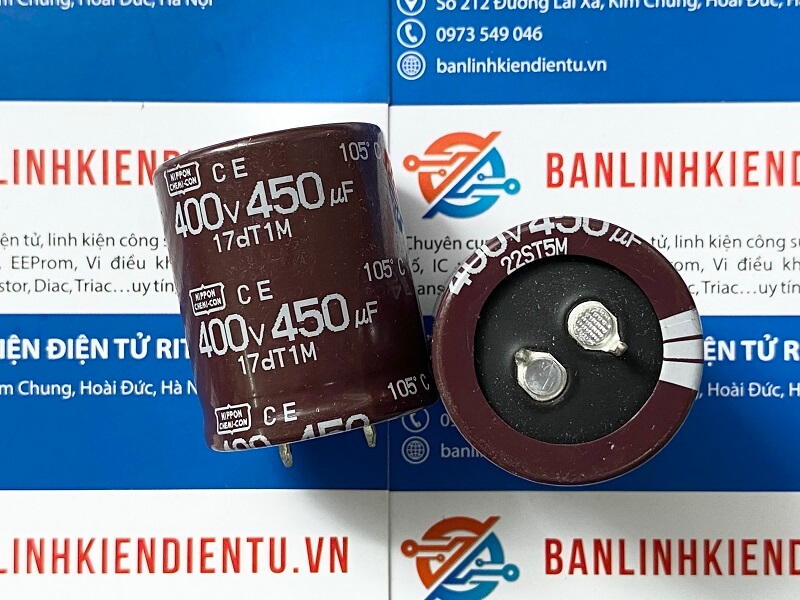 Tụ hóa 450uf 400v kích thước 30x35mm