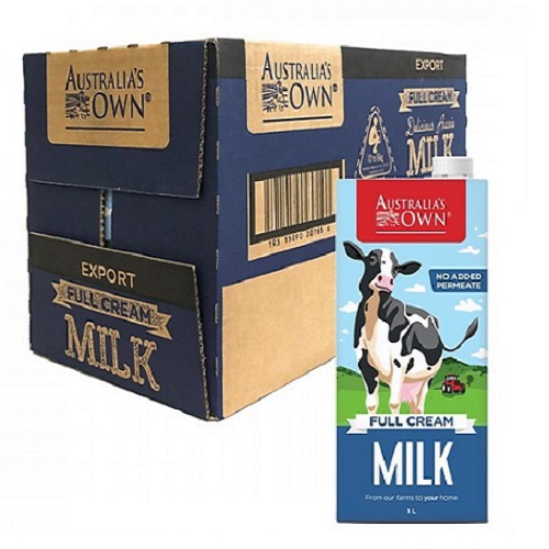 HCMT08.2022 Sữa tươi nguyên kem AUSTRALLIAS OWN thùng 12 hộp 1 lít
