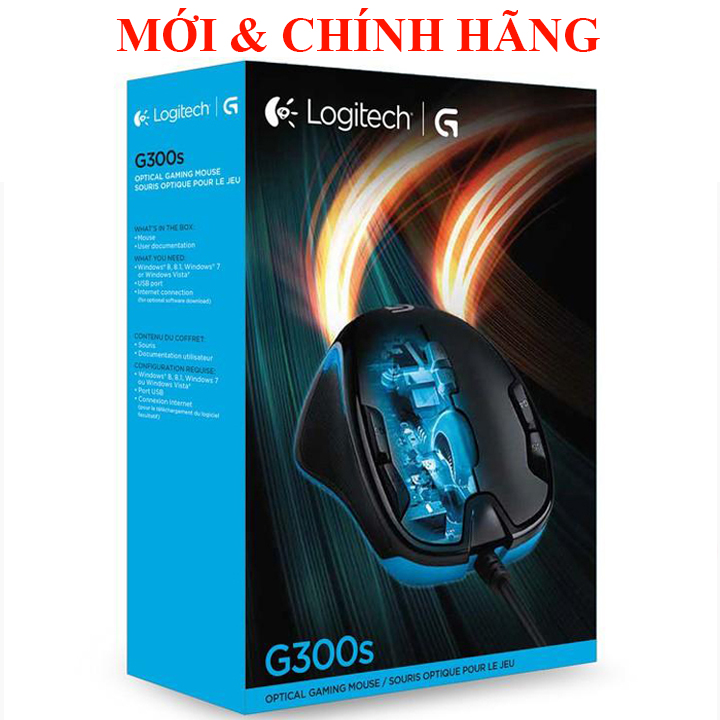 Chuột game Logitech G300S 9 nút bấm có thể lập trình, B100