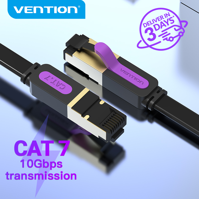 Vention Ethernet Flat Cable RJ 45 Cat7 Lan Cable STP Network Cable Patch Cord Cable for PC Router Laptop Cat 7