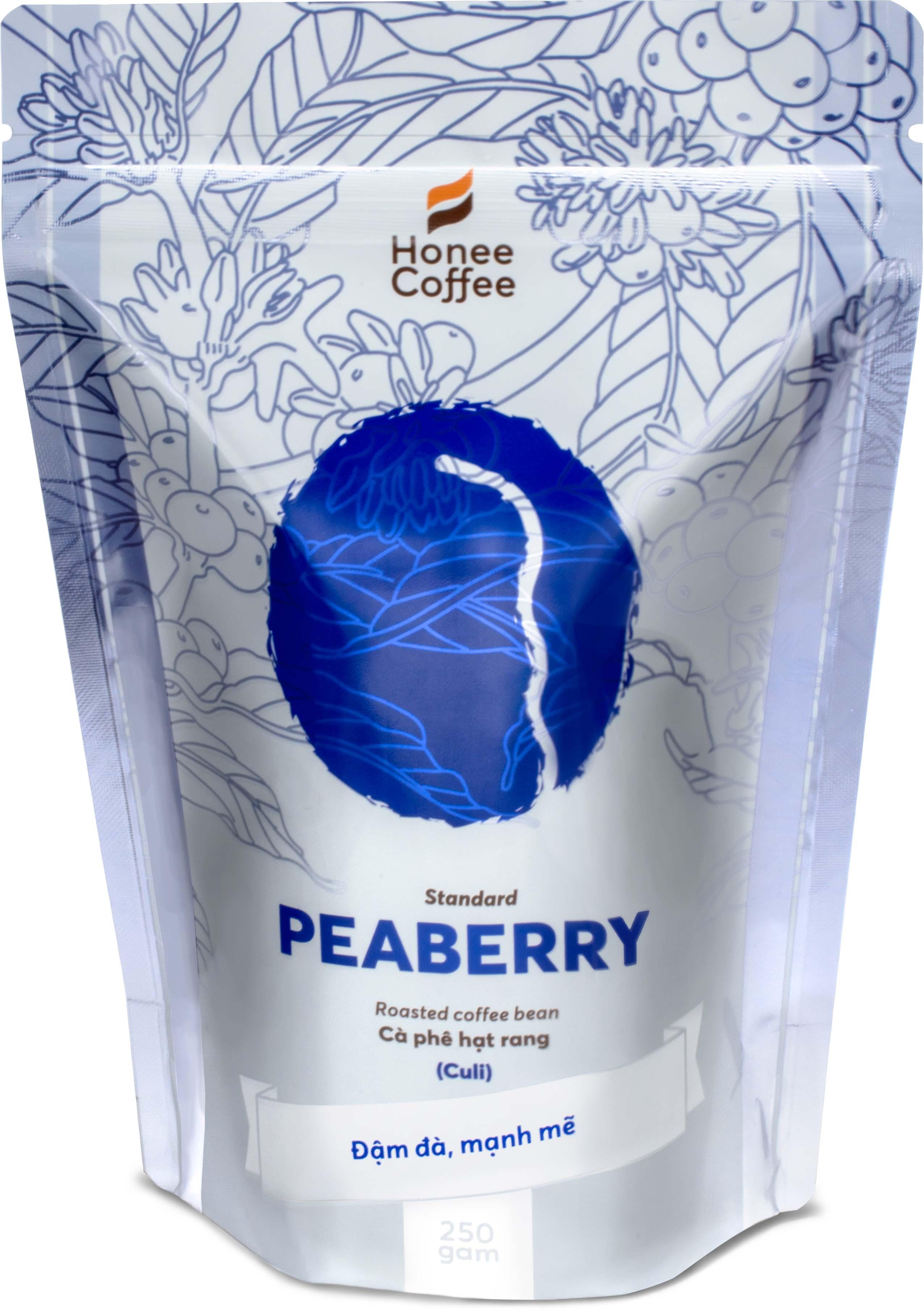 Cà Phê Hạt Rang Peaberry (Culi) Cơ Bản - 250gr - Honee Coffee