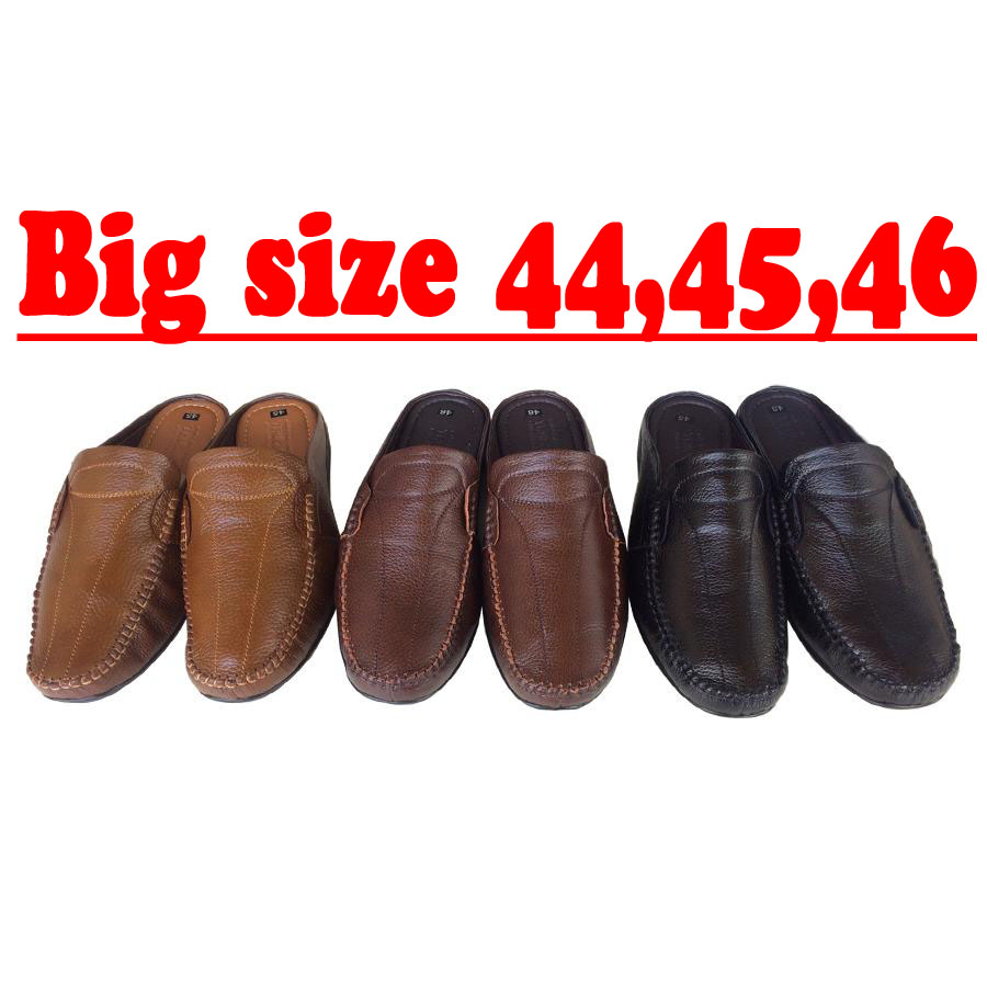 Dép bít mũi nam BIG SIZE  da bò cao cấp Trường Hải GM303