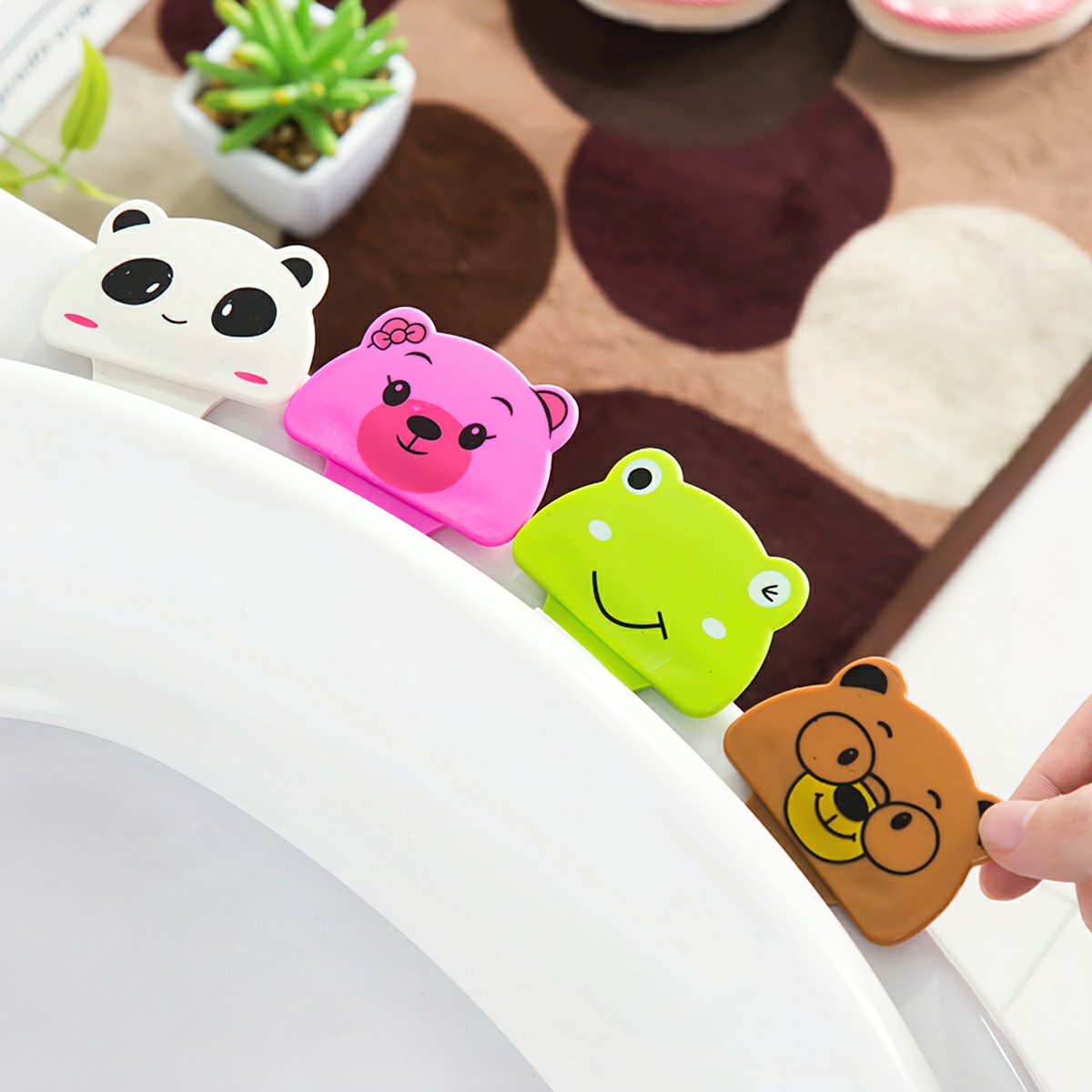 Combo 4 dụng cụ hỗ trợ mở nắp bồn cầu hình thú - life store