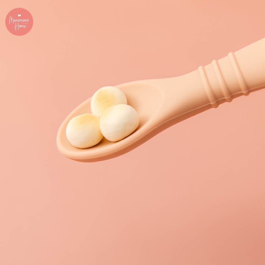 【Ready Stock】1pc Baby Tableware Food Grade Safe and Healthy Threaded Silicone Fork Spoon