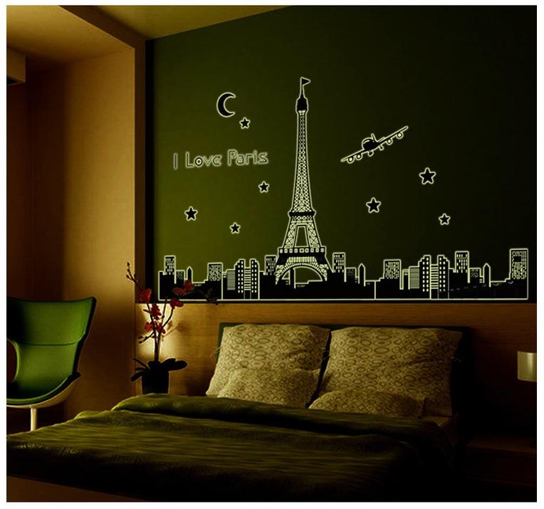 [HCM]Decal dán tường Dạ quang Paris AmyShop DDQ008