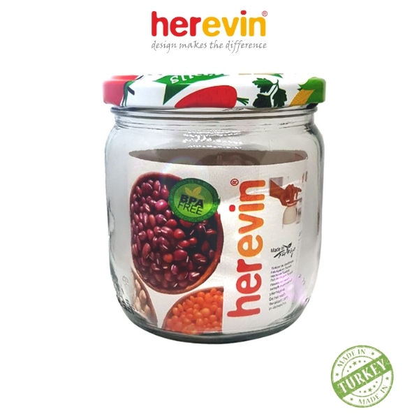 Hũ Thủy Tinh Thổ Herevin Nắp Thiếc