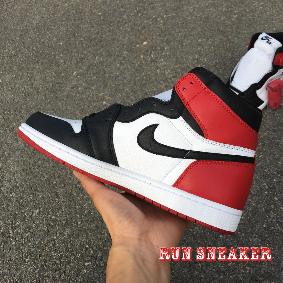 Giầy thể thao Air Jordan 1 High Black Toe đỏ trắng thời trang nam nữ