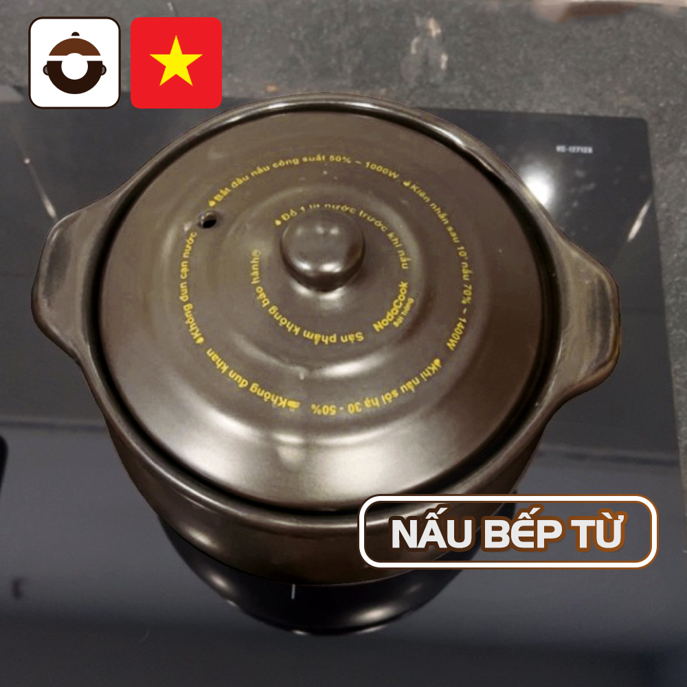 Nồi đất nấu bếp từ 3 lít Nodacook (Đen)