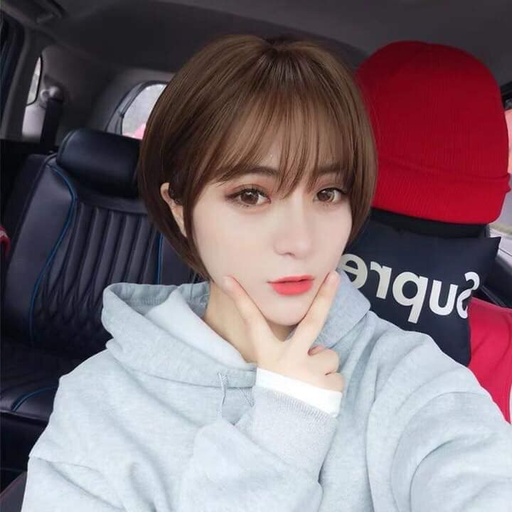 Tóc giả nữ cả đầu. Trùm nguyên đầu tóc giả cúp tomboy cao cấp - tặng lươi chùm tóc
