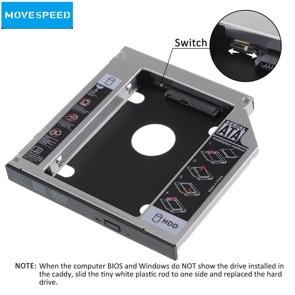 Caddy Bay Dày SATA 9.5mm/12.7mm SATA 3.0 MOVE SPEED