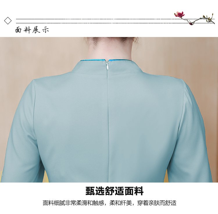 Sườn  Xám cách tân nữ thêu họa tiết