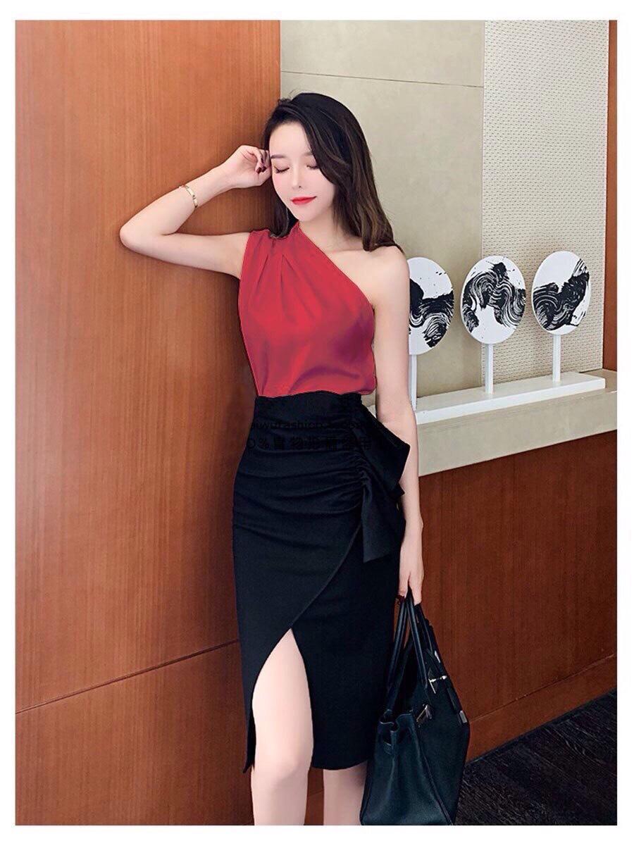 Sét áo lệch vai+váy umi-QH