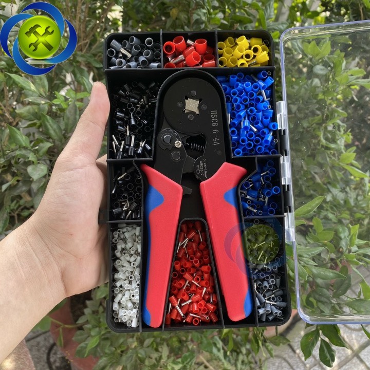 Kìm bấm cos vuông HSC8 6-4A tự điều chỉnh 1250 đầu cos đủ loại cos ống tròn cos pin