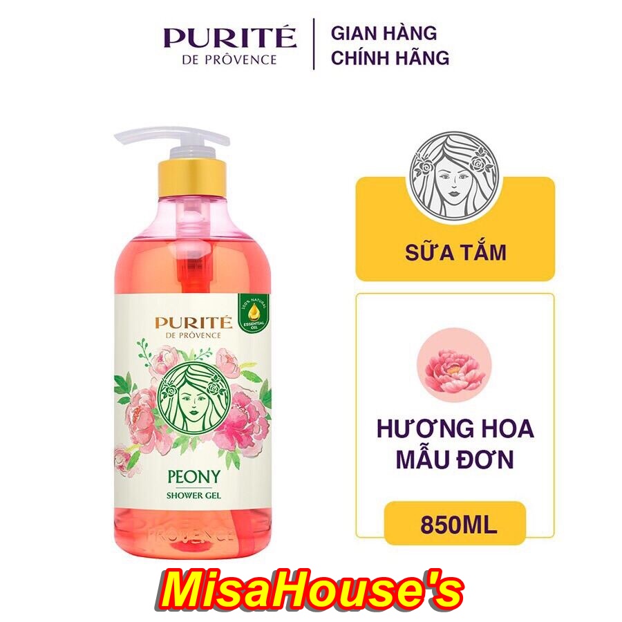 Sữa tắm Purité Chiết xuất hoa Mẫu đơn 850ml