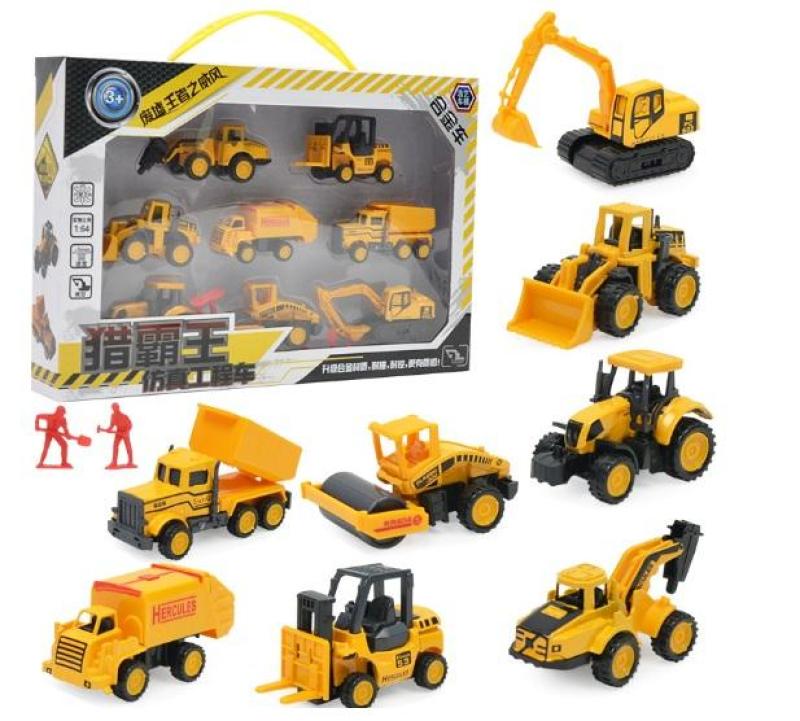 Mô Hình 8 Xe Kim Loại Công Trình Cao Cấp Plus +