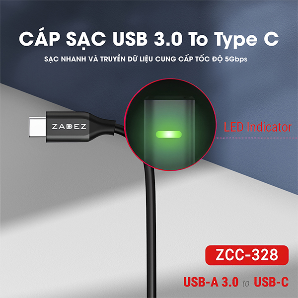 USB - C to USB 3.0 Cable Zadez Zcc-328