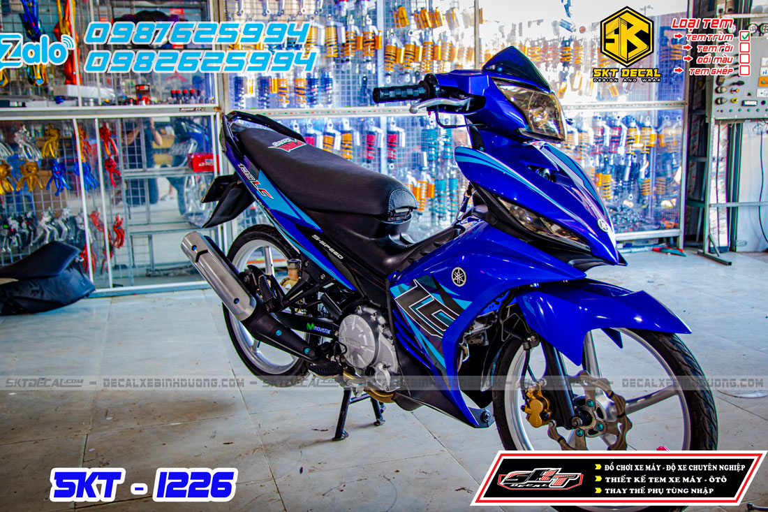 tem trùm exciter 135 xanh đen lc