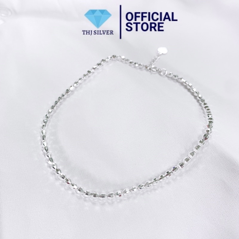 Lắc chân bi phay sáng đẹp bạc ta 925