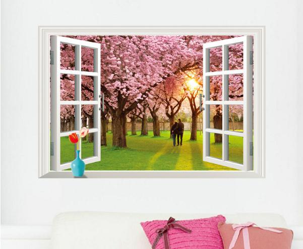 HCM-Decal trang trí tường - Cửa Sổ Đôi Tình Nhân ( KÈM VIDEO THẬT )
