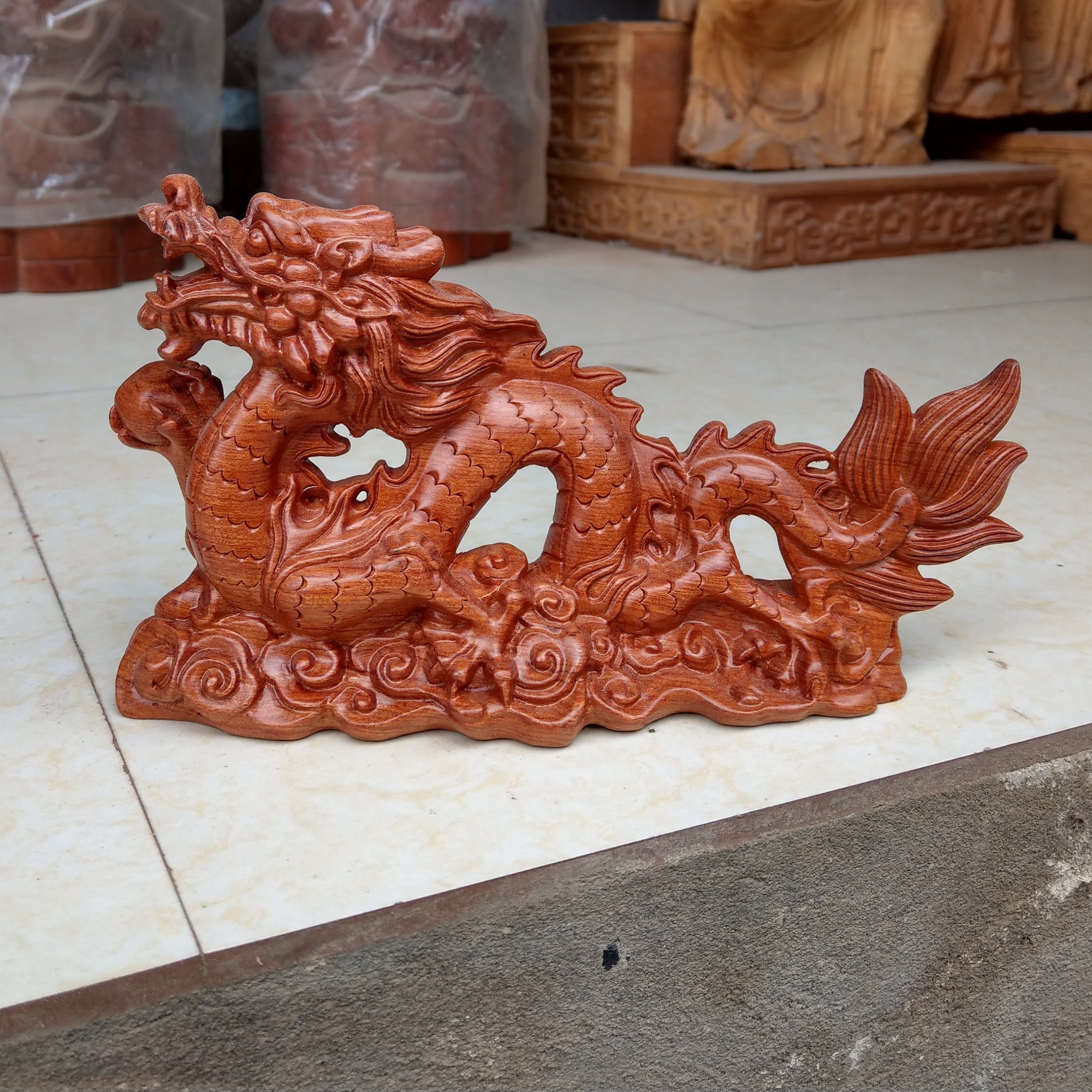 Rồng gỗ Hương - Size 25cm