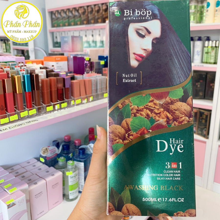 Dầu Gội Phủ Tóc Bạc Đen - Nâu BI.BOP 500ML hàng chuẩn