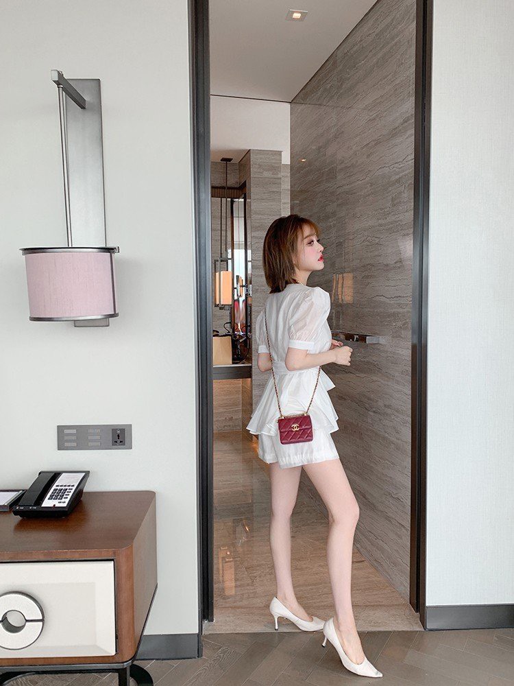 SÉT BỘ SƠ MI CỔ TIM CỘT EO CAO CẤP