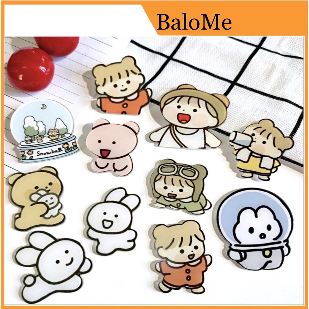 Pin Cài , Sticker cài Balo siêu đáng yêu
